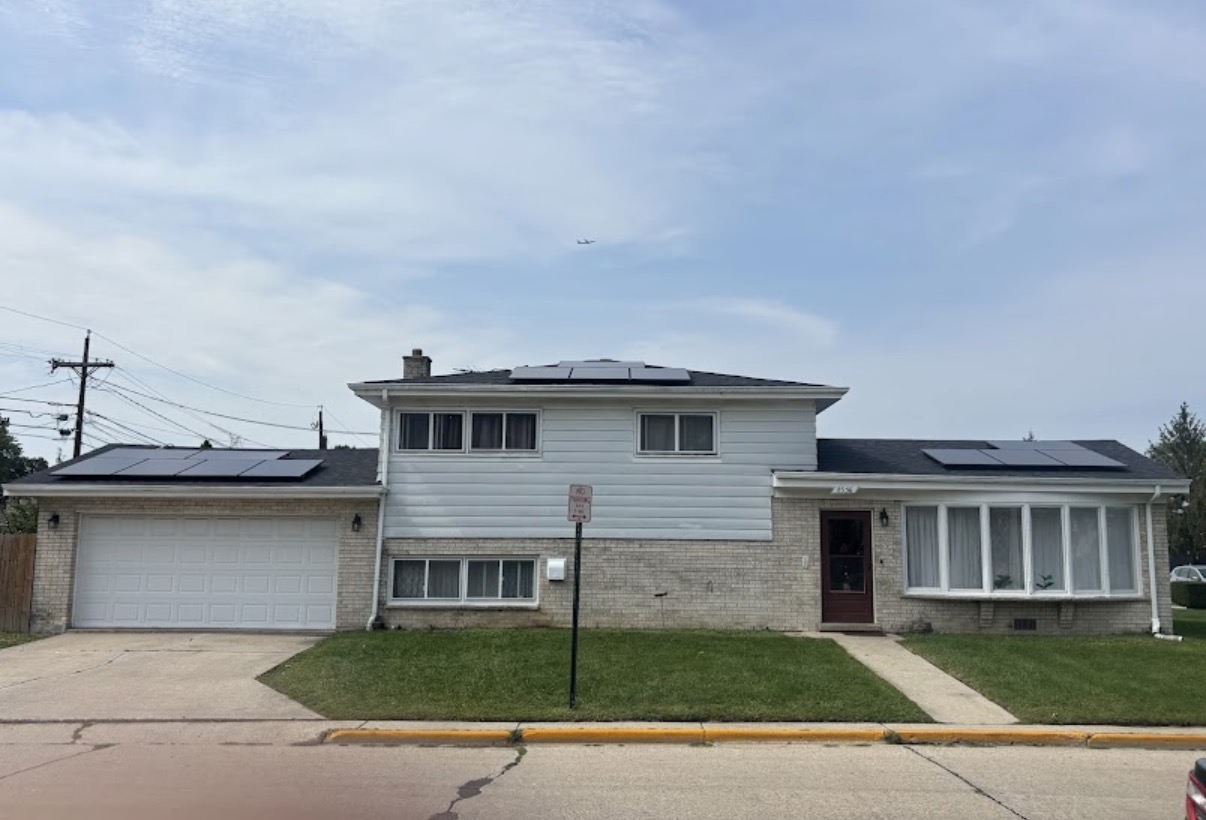 Completed residential solar installation on an Illinois home